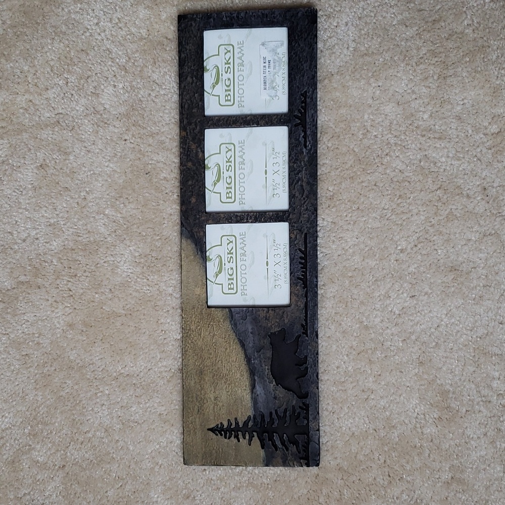 Big Sky Carvers Rustic Black Bear 3 Picture Frame